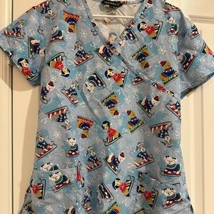 Dog Christmas scrub top